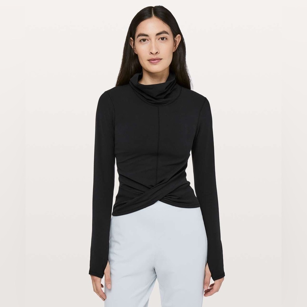 Lululemon Melodic Movement turtleneck Twist Front Top athleisure fitted stretchy